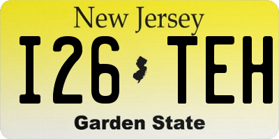 NJ license plate I26TEH