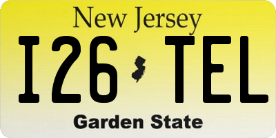 NJ license plate I26TEL