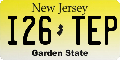NJ license plate I26TEP