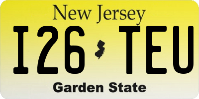 NJ license plate I26TEU