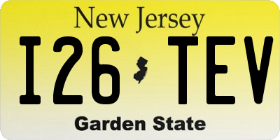 NJ license plate I26TEV