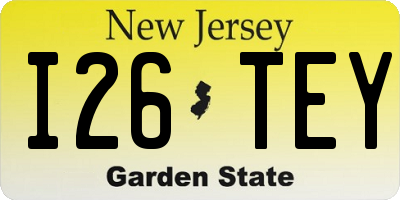 NJ license plate I26TEY