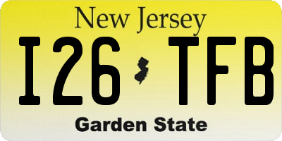 NJ license plate I26TFB