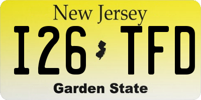 NJ license plate I26TFD