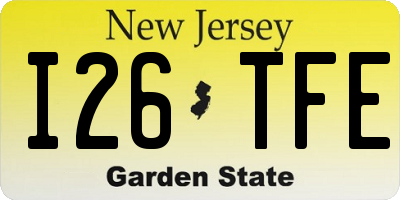 NJ license plate I26TFE