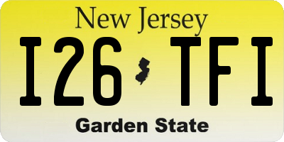 NJ license plate I26TFI