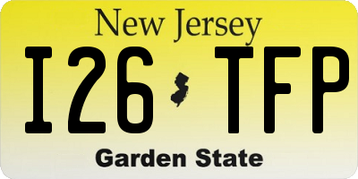 NJ license plate I26TFP