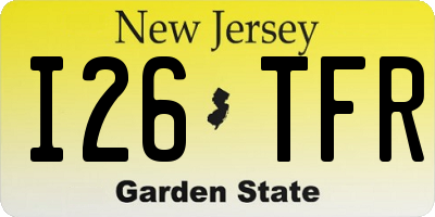 NJ license plate I26TFR