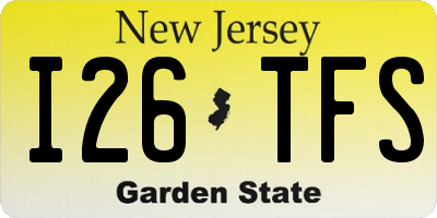 NJ license plate I26TFS