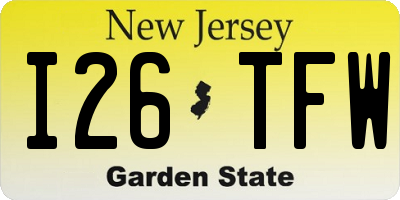 NJ license plate I26TFW