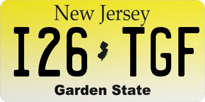 NJ license plate I26TGF