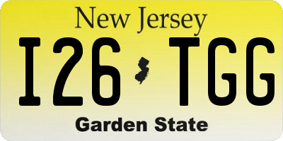 NJ license plate I26TGG