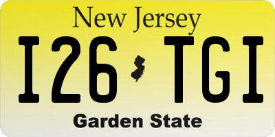 NJ license plate I26TGI
