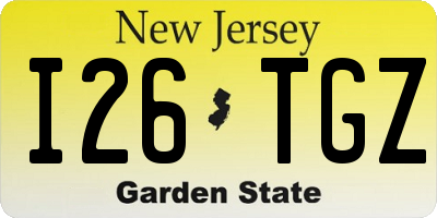 NJ license plate I26TGZ