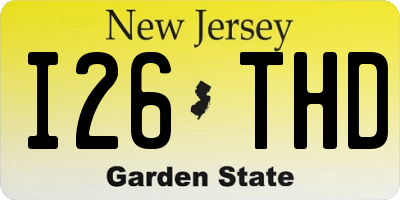 NJ license plate I26THD
