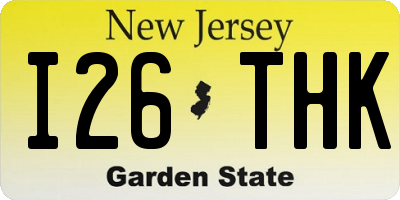 NJ license plate I26THK