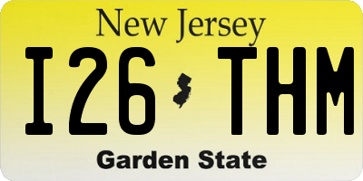 NJ license plate I26THM