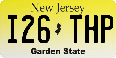 NJ license plate I26THP