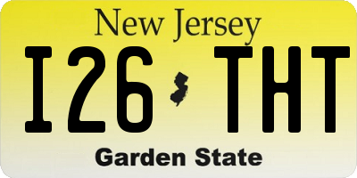 NJ license plate I26THT