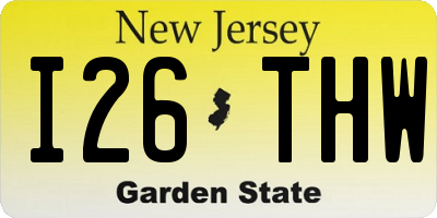 NJ license plate I26THW