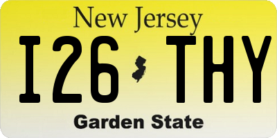 NJ license plate I26THY