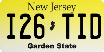NJ license plate I26TID