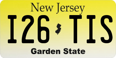 NJ license plate I26TIS