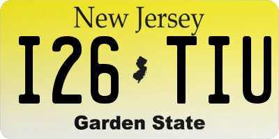 NJ license plate I26TIU