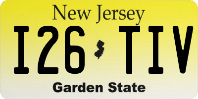 NJ license plate I26TIV