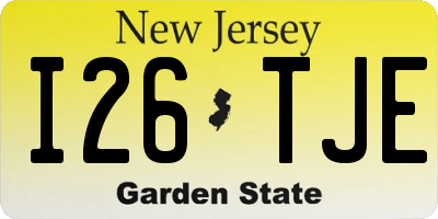 NJ license plate I26TJE