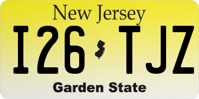 NJ license plate I26TJZ