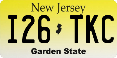 NJ license plate I26TKC