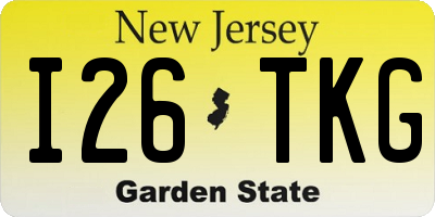 NJ license plate I26TKG