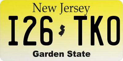 NJ license plate I26TKO