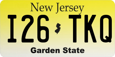 NJ license plate I26TKQ