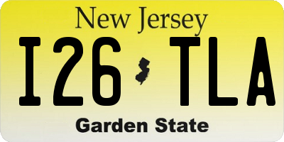 NJ license plate I26TLA
