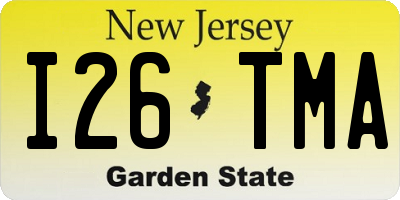 NJ license plate I26TMA