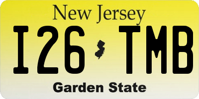 NJ license plate I26TMB