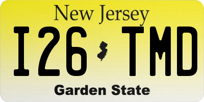 NJ license plate I26TMD