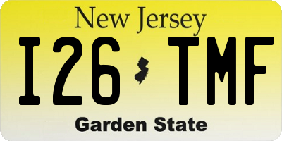 NJ license plate I26TMF