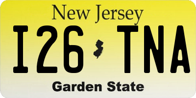 NJ license plate I26TNA