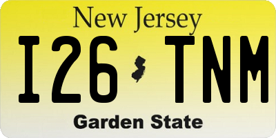 NJ license plate I26TNM