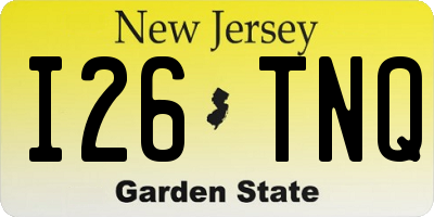 NJ license plate I26TNQ