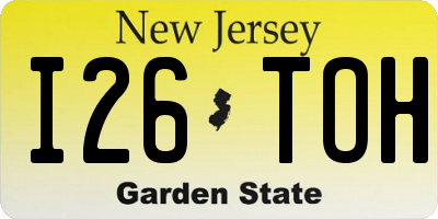 NJ license plate I26TOH