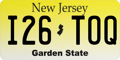 NJ license plate I26TOQ