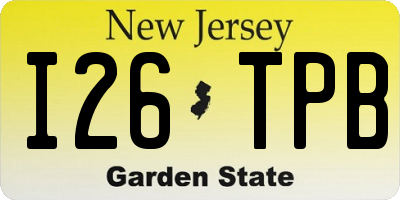 NJ license plate I26TPB