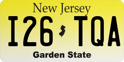 NJ license plate I26TQA