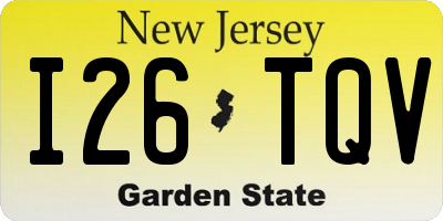 NJ license plate I26TQV