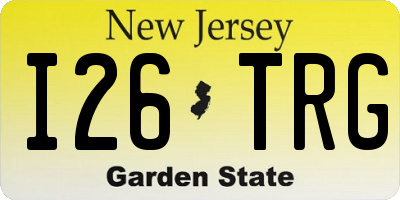 NJ license plate I26TRG