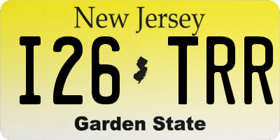 NJ license plate I26TRR